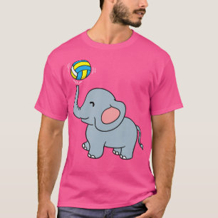 Camiseta Elefante Bonito Jogando Voleibol