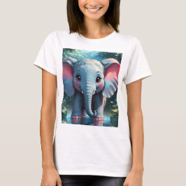 Camiseta Elefante Bonito na Chuva