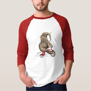 Camiseta Elefante bonito que monta um triciclo