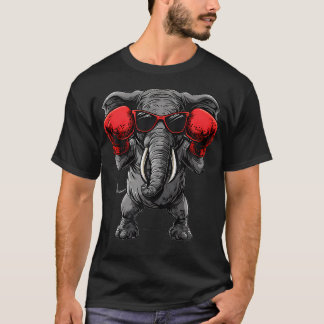 Camiseta Elefante Boxeando Com Luvas de Boxe Kickboxing