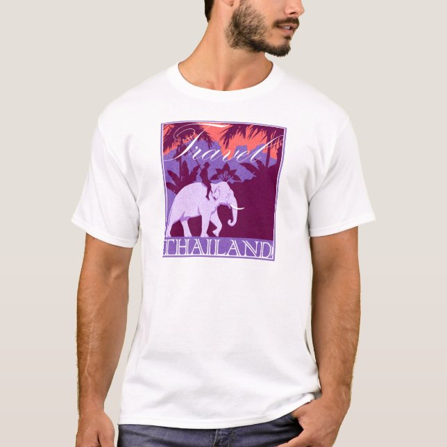 Camiseta Elefante branco de Tailândia do viagem (Frente)