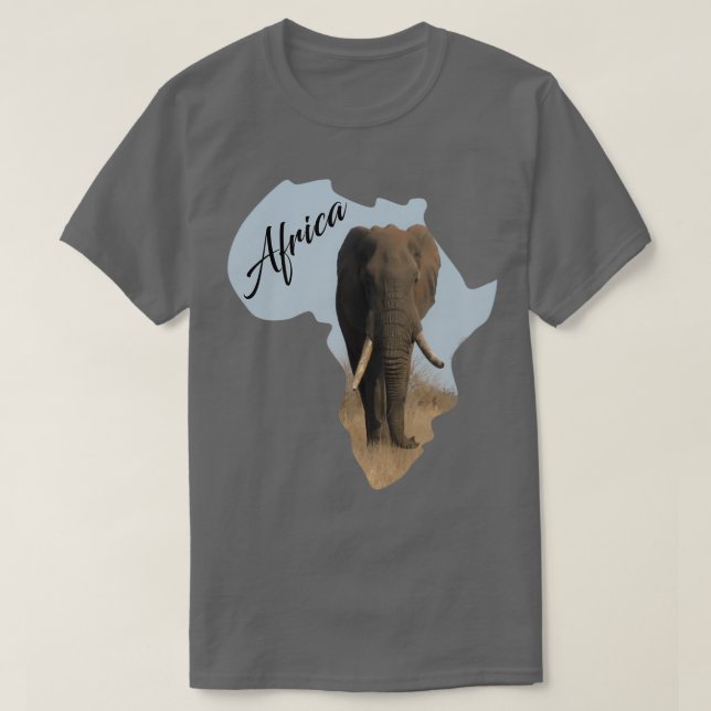 Camiseta Elefante Bull Africano (Frente do Design)