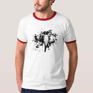 Camiseta Elefante Bull na barra preta Escolha seu pano de f