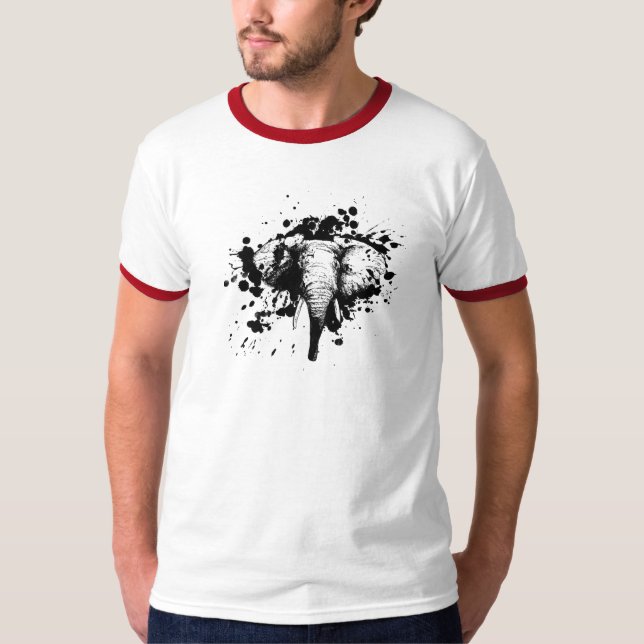 Camiseta Elefante Bull na barra preta Escolha seu pano de f (Frente)