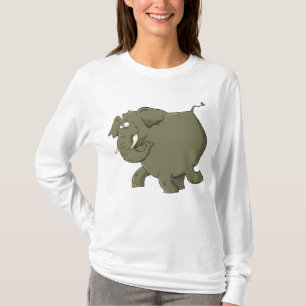 Camiseta Elefante Cinza Gordinho Fofo Animal da Selva