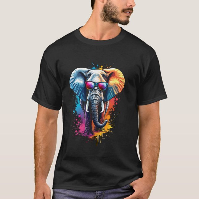 Camiseta Elefante colorido (Frente)