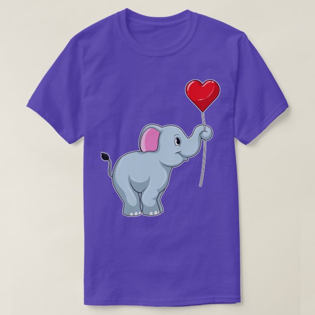 Camiseta Elefante com balão de coração (Frente do Design)