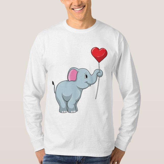 Camiseta Elefante com balão de coração (Frente)