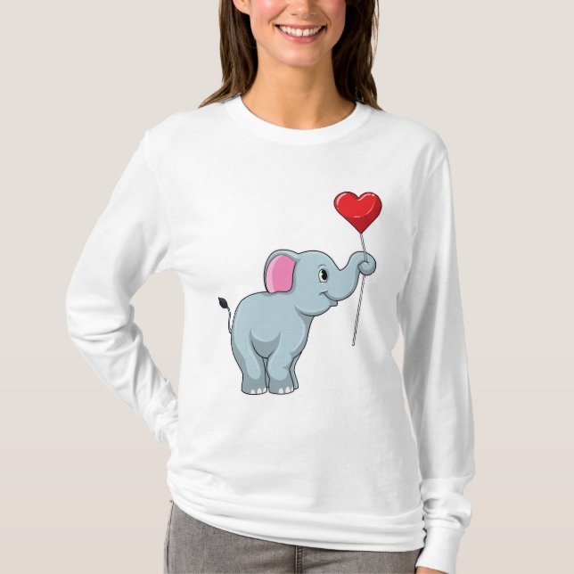 Camiseta Elefante com balão de coração (Frente)