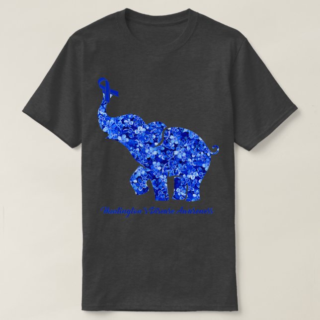 Camiseta Elefante Com Caçadores De Flor Sensibiliza (Frente do Design)