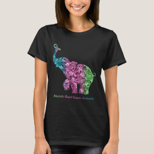 Camiseta Elefante Com Cancer Metastático De Ventre Da Flor