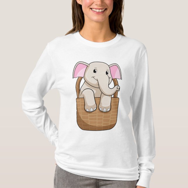 Camiseta Elefante com Cesto (Frente)