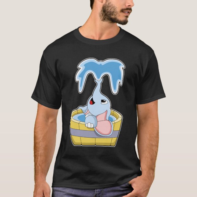 Camiseta Elefante com cheio de Banheira de Água (Frente)