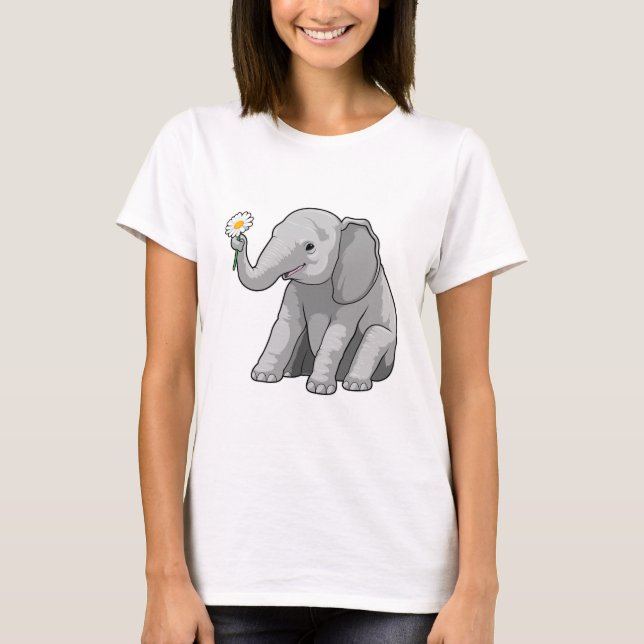 Camiseta Elefante com Flor (Frente)