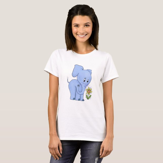 Camiseta Elefante com flor (Frente Completa)