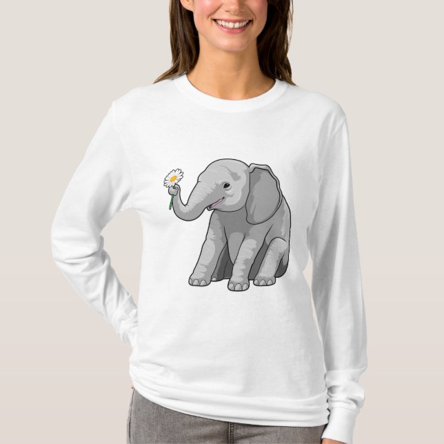 Camiseta Elefante com Flor (Frente)