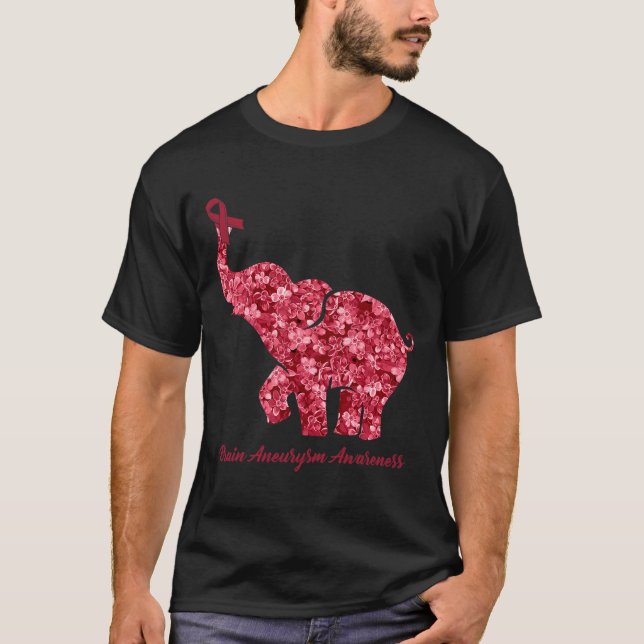 Camiseta Elefante com Flower Brain Aneurysm Awarts Ribb (Frente)