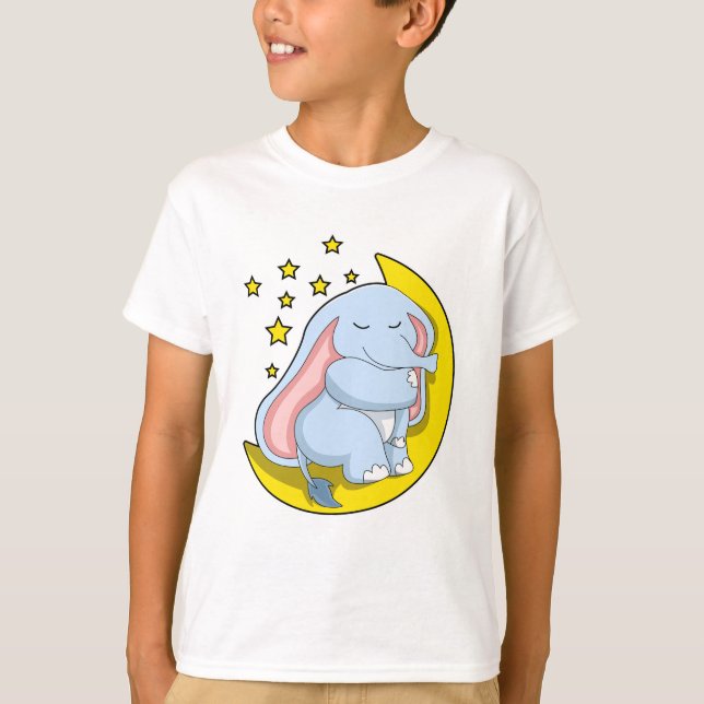 Camiseta Elefante com Lua e Estrelas (Frente)