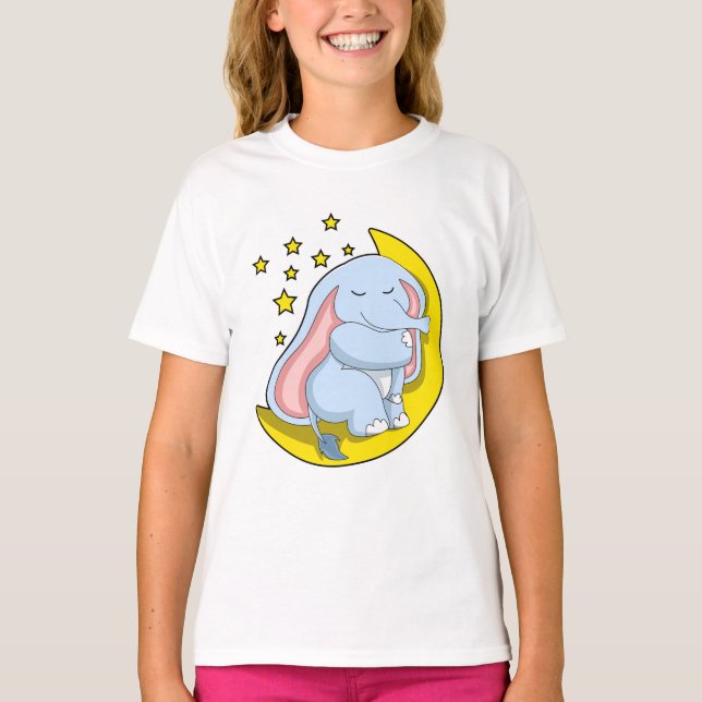 Camiseta Elefante com Lua e Estrelas (Frente)