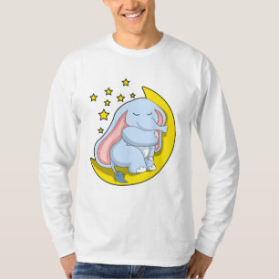 Camiseta Elefante com Lua e Estrelas
