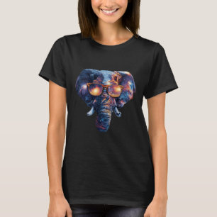 Camiseta Elefante com Óculos de Sol Arte Animal Safari Elef