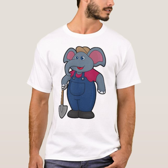 Camiseta Elefante com pá (Frente)