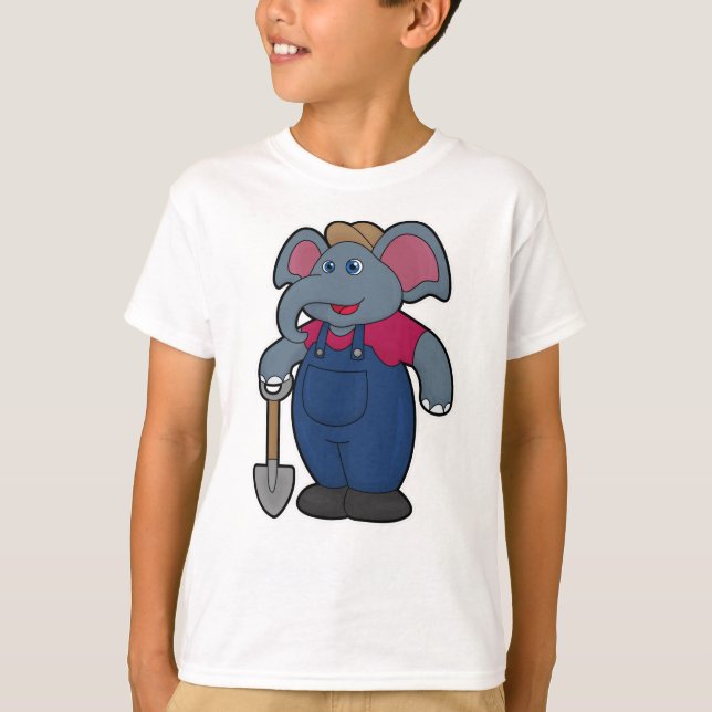 Camiseta Elefante com pá (Frente)
