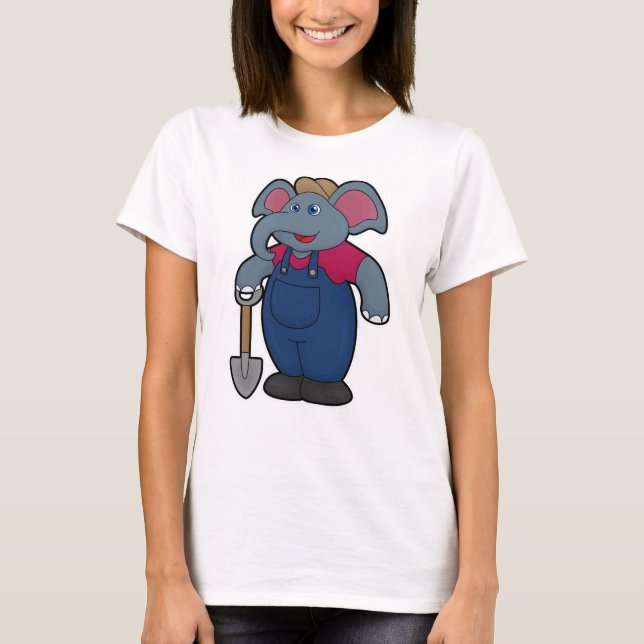 Camiseta Elefante com pá (Frente)