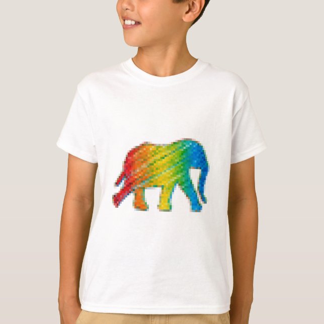 Camiseta Elefante com Pixels (Frente)