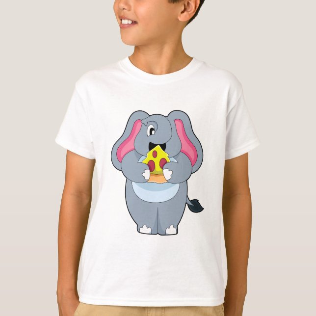 Camiseta Elefante com Pizza (Frente)