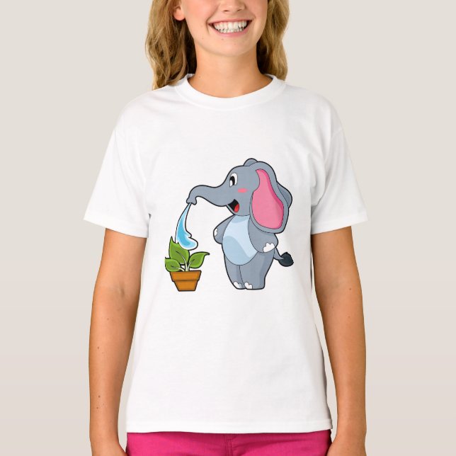 Camiseta Elefante com Planta (Frente)
