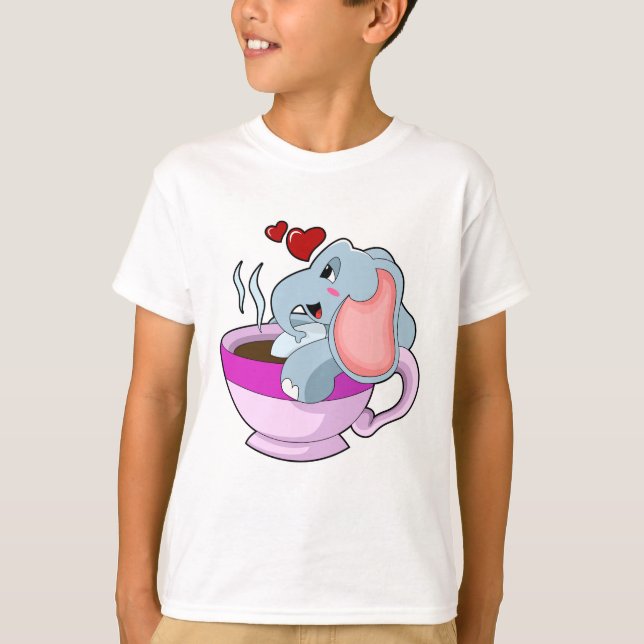 Camiseta Elefante com Taça do Café (Frente)