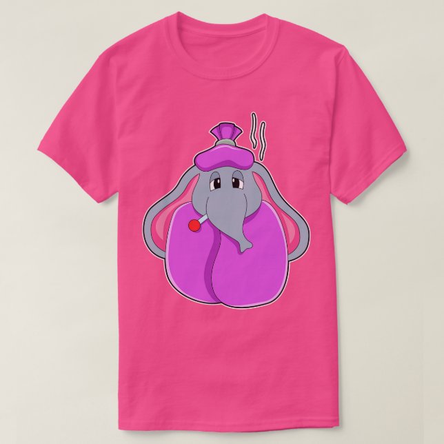Camiseta Elefante com termômetro de febre (Frente do Design)