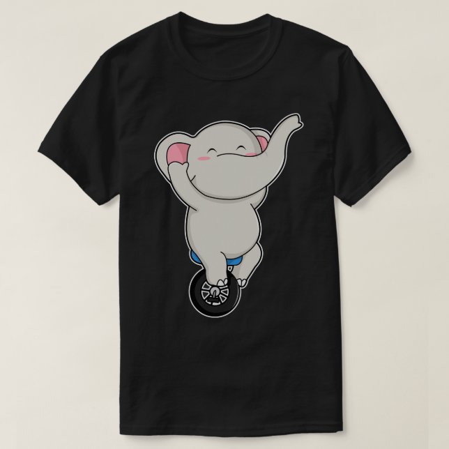 Camiseta Elefante como artista em circo com pneus (Frente do Design)