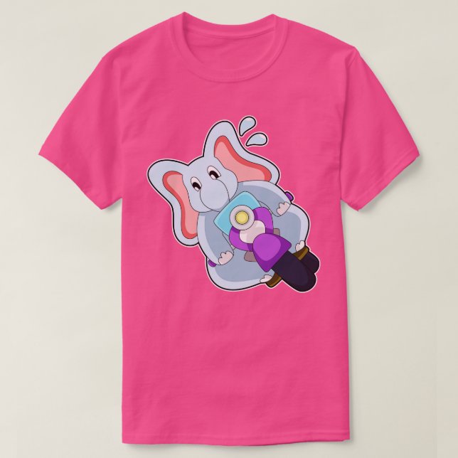 Camiseta Elefante como Biker com motocicleta (Frente do Design)