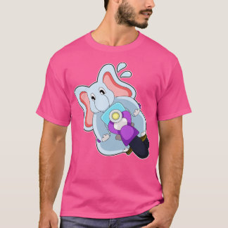 Camiseta Elefante como Biker com motocicleta
