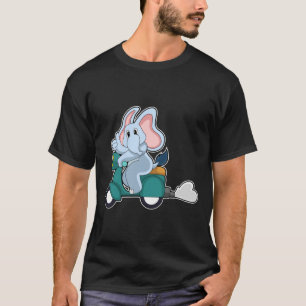 Camiseta Elefante como Biker com Patinete