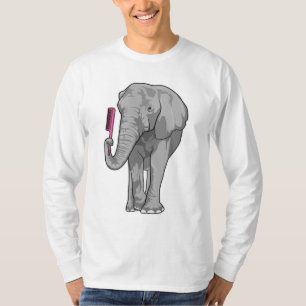 Camiseta Elefante como cabeleireiro com Comb