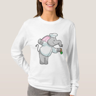 Camiseta Elefante como cozinheiro com agitador de sal
