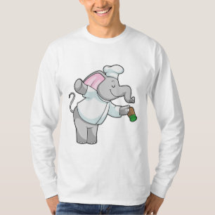 Camiseta Elefante como cozinheiro com agitador de sal