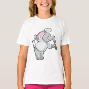 Camiseta Elefante como cozinheiro com agitador de sal