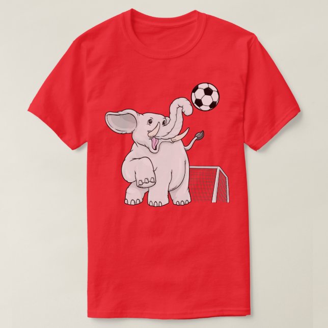 Camiseta Elefante como jogador com bola 2 (Frente do Design)