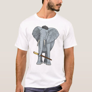 Camiseta Elefante como Pintor com Pincel