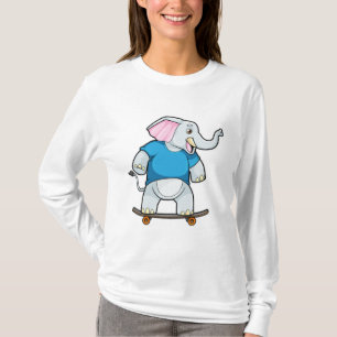 Camiseta Elefante como skater com skate