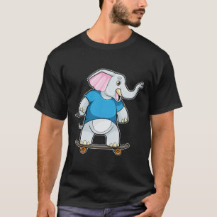 Camiseta Elefante como skater com skate