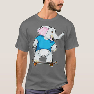 Camiseta Elefante como skater com skate