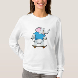 Camiseta Elefante como skater com skate