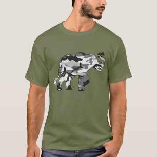 Camiseta Elefante composto por Camuflagem de cinzas