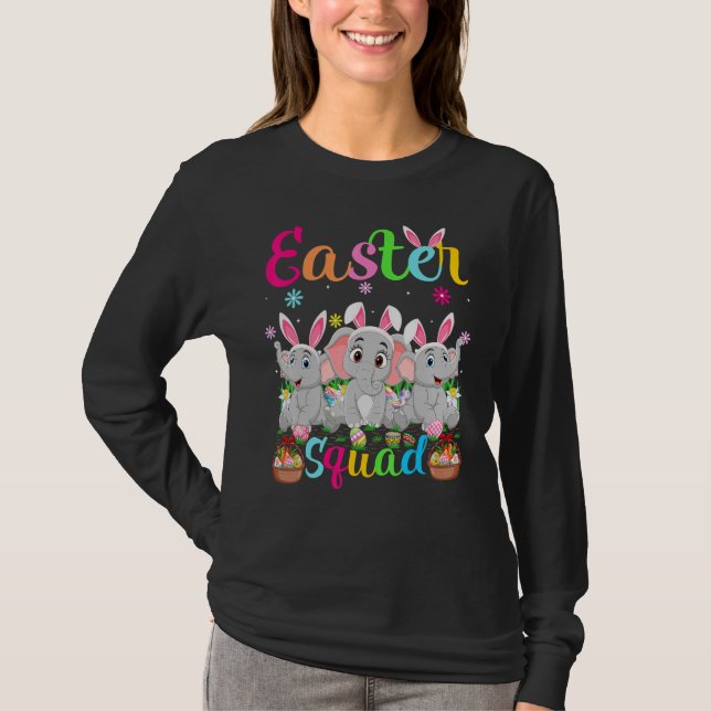 Camiseta Elefante Cony Ear Páscoa Elefante Feliz Ea (Frente)