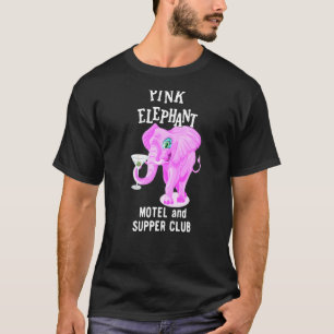 Camiseta Elefante Cor-De-Rosa Com Vidro Martini